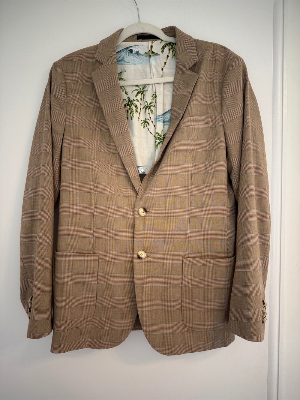 Scotch & Soda Beige Plaid Sport Coat